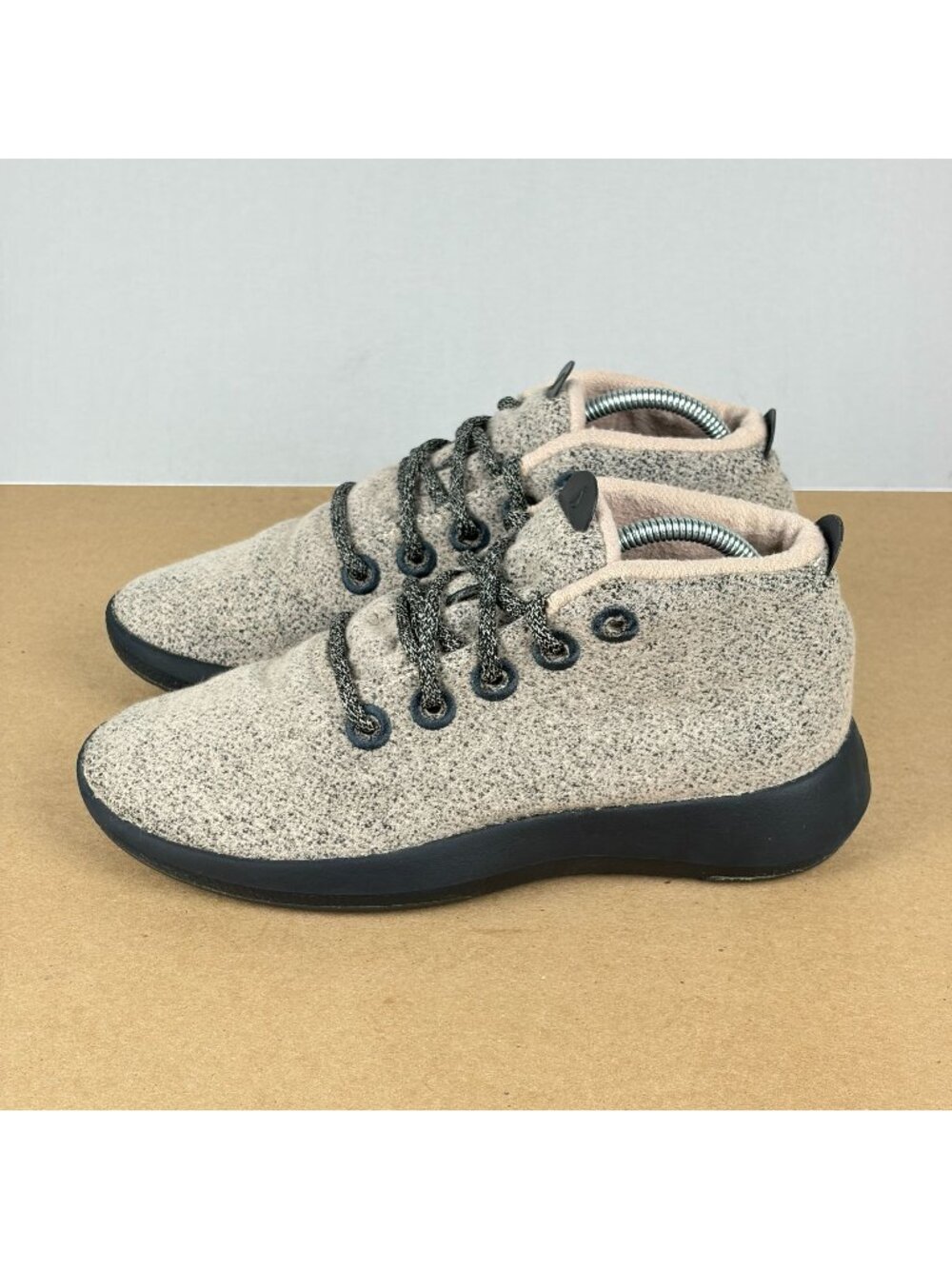 Allbirds Wool Runner Up Mizzle Casual Shoes Womens 7 Beige Black Merino Wool